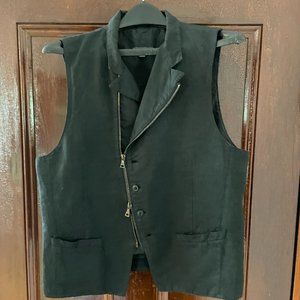 John Varvatos Made in Italy Asymmetrical Vest New Size 48 Linen / Cotton